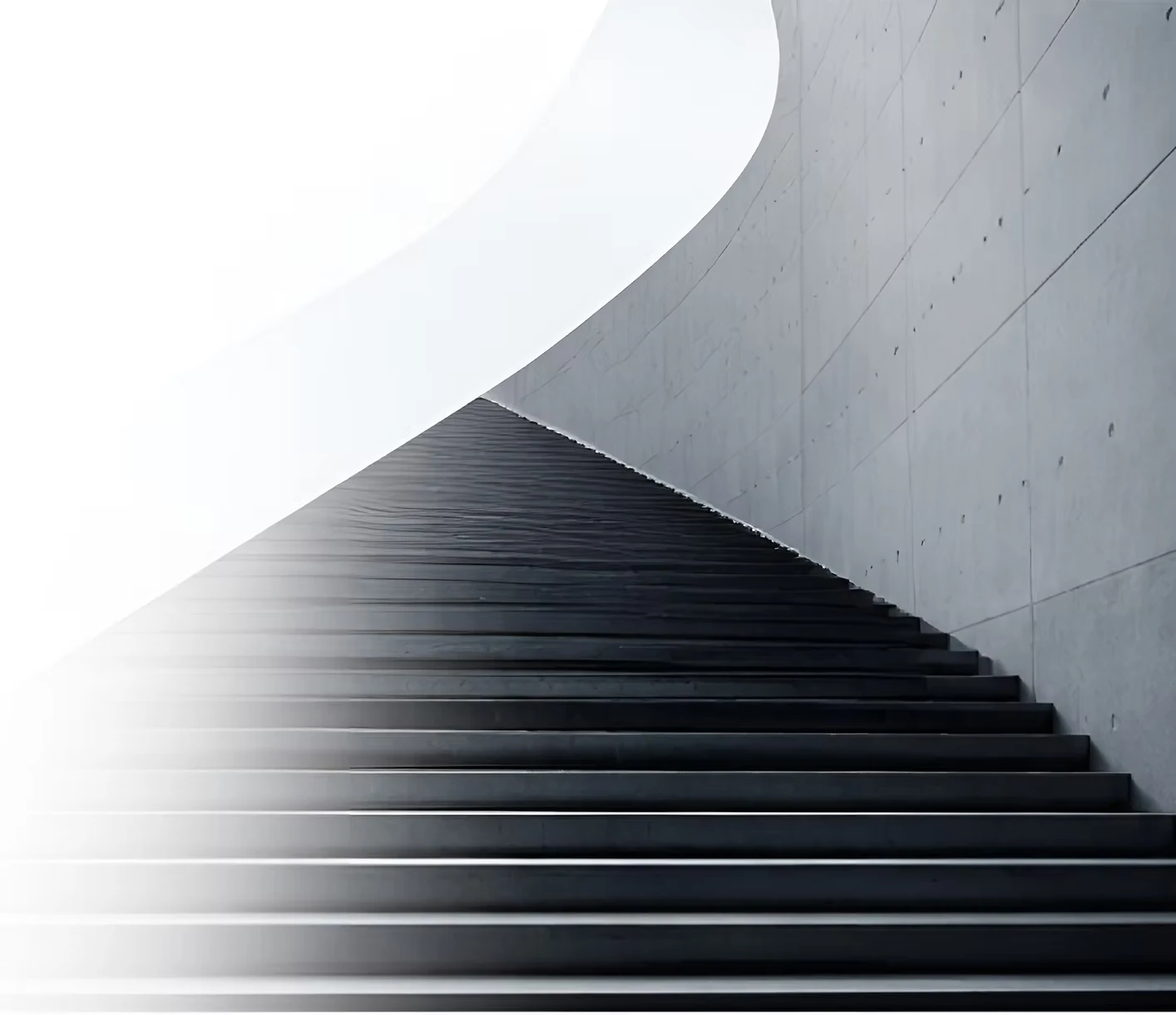 Moderne Betontreppe als Symbol für Struktur und Entwicklung